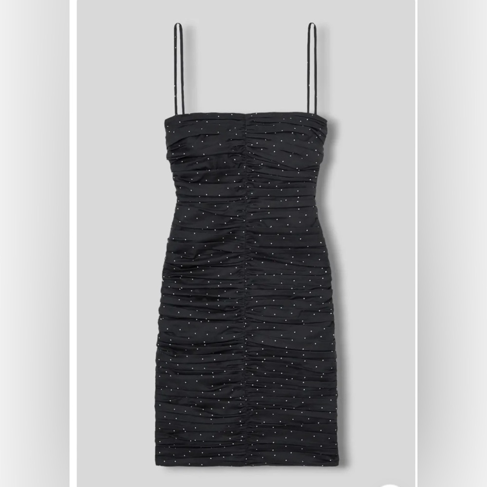 ISO - TOVE - Devon Ruched Polka-dot Mini Dress - 34